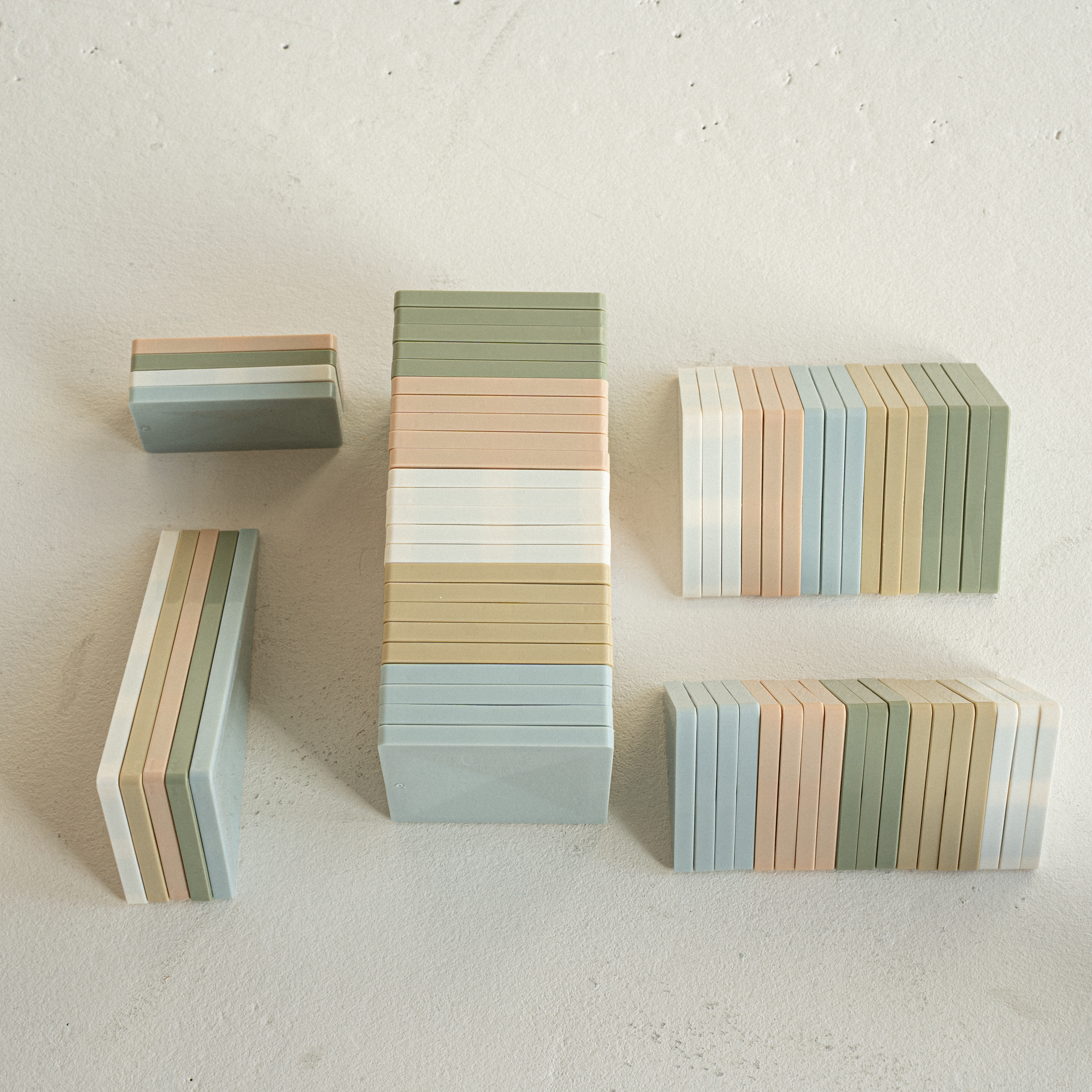 BPA free magnetic tiles in modern pastel colors