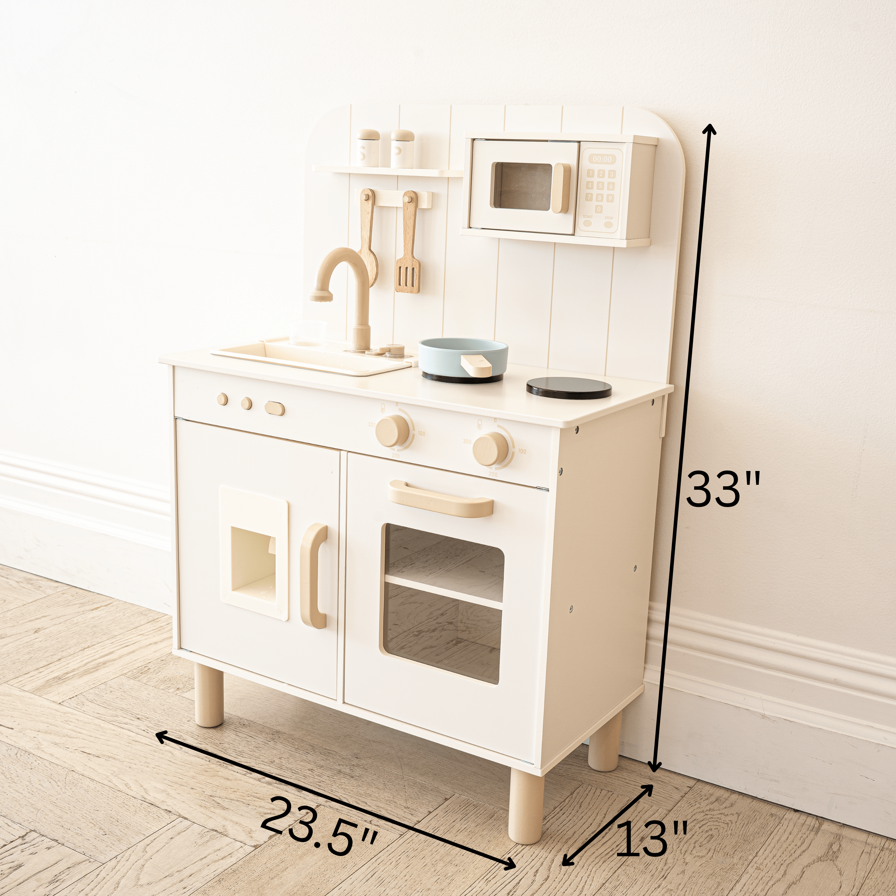 Square House play kitchen dimensions diagram