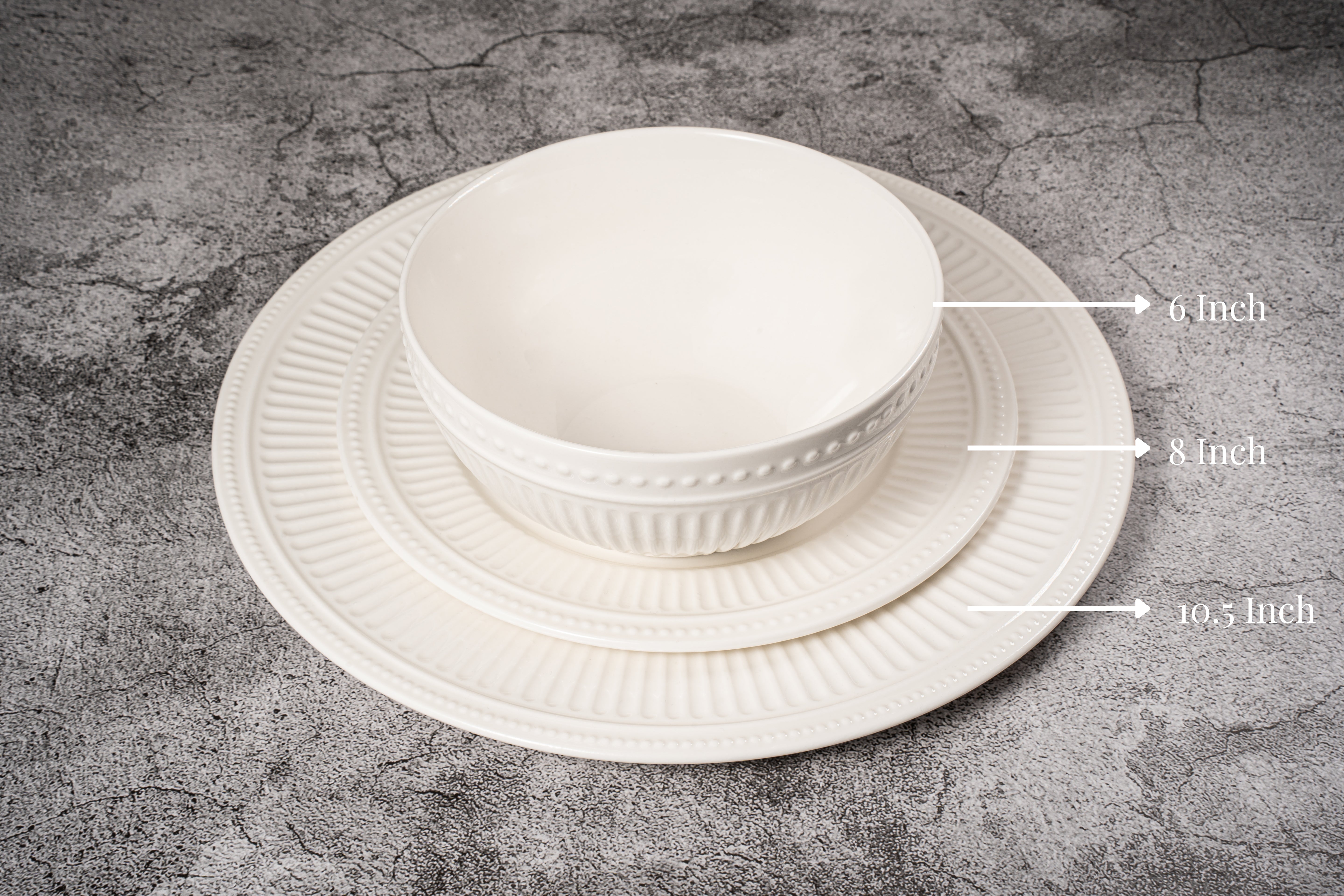 Santorini Collection - Bone China 12 Piece Dinnerware Set (Bloom)