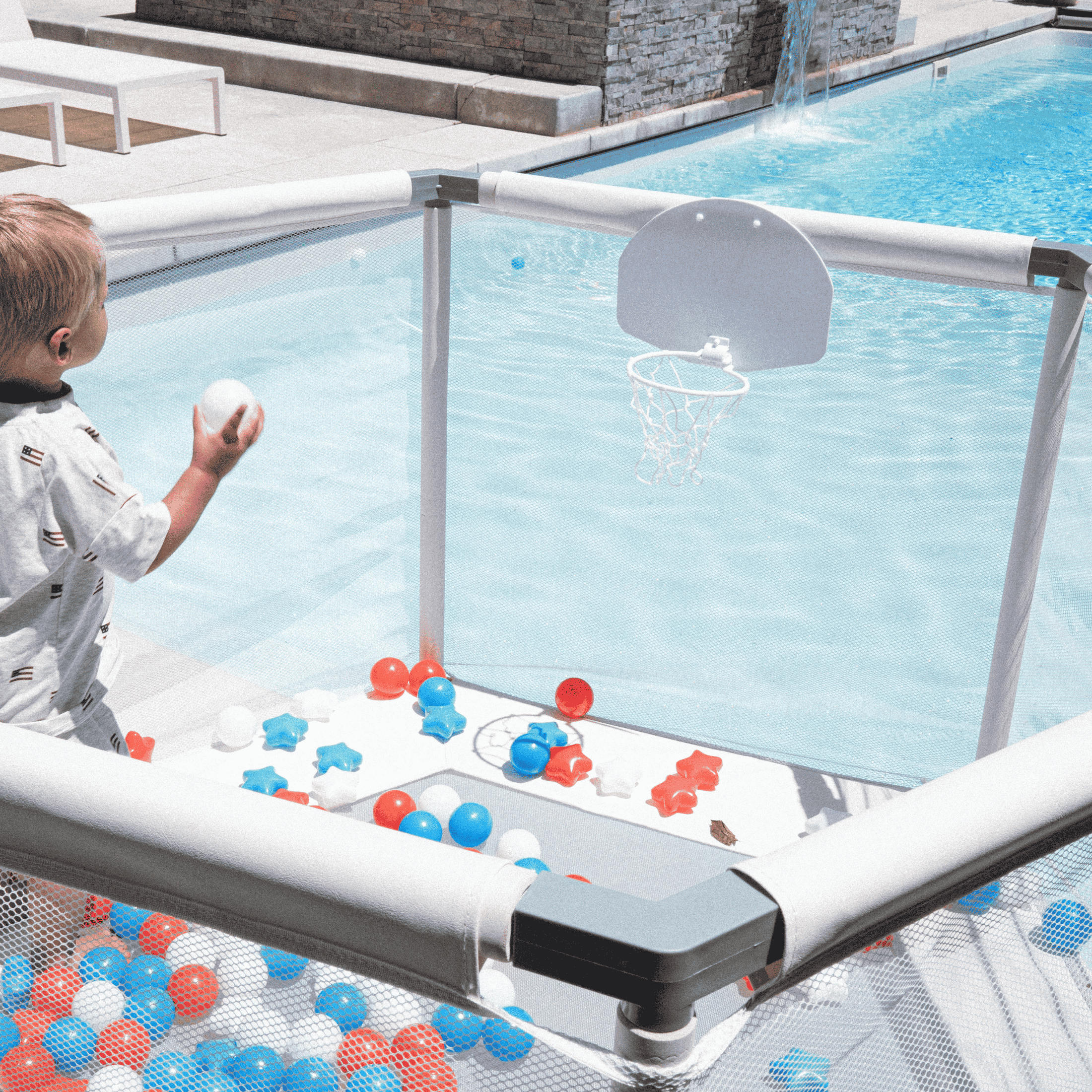 Indoor outdoor kids trampoline with safety enclosure