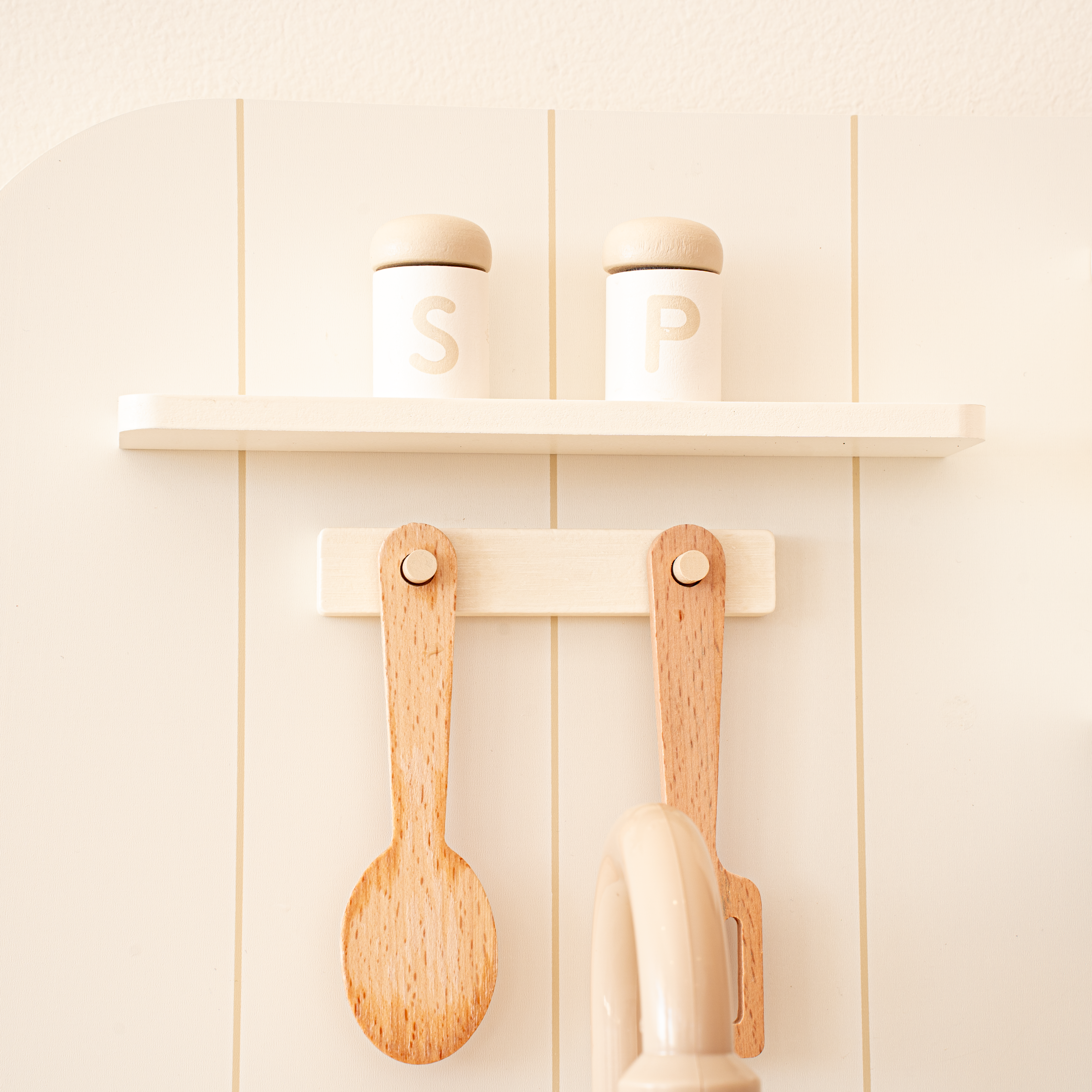 Kids play kitchen in modern playroom setting