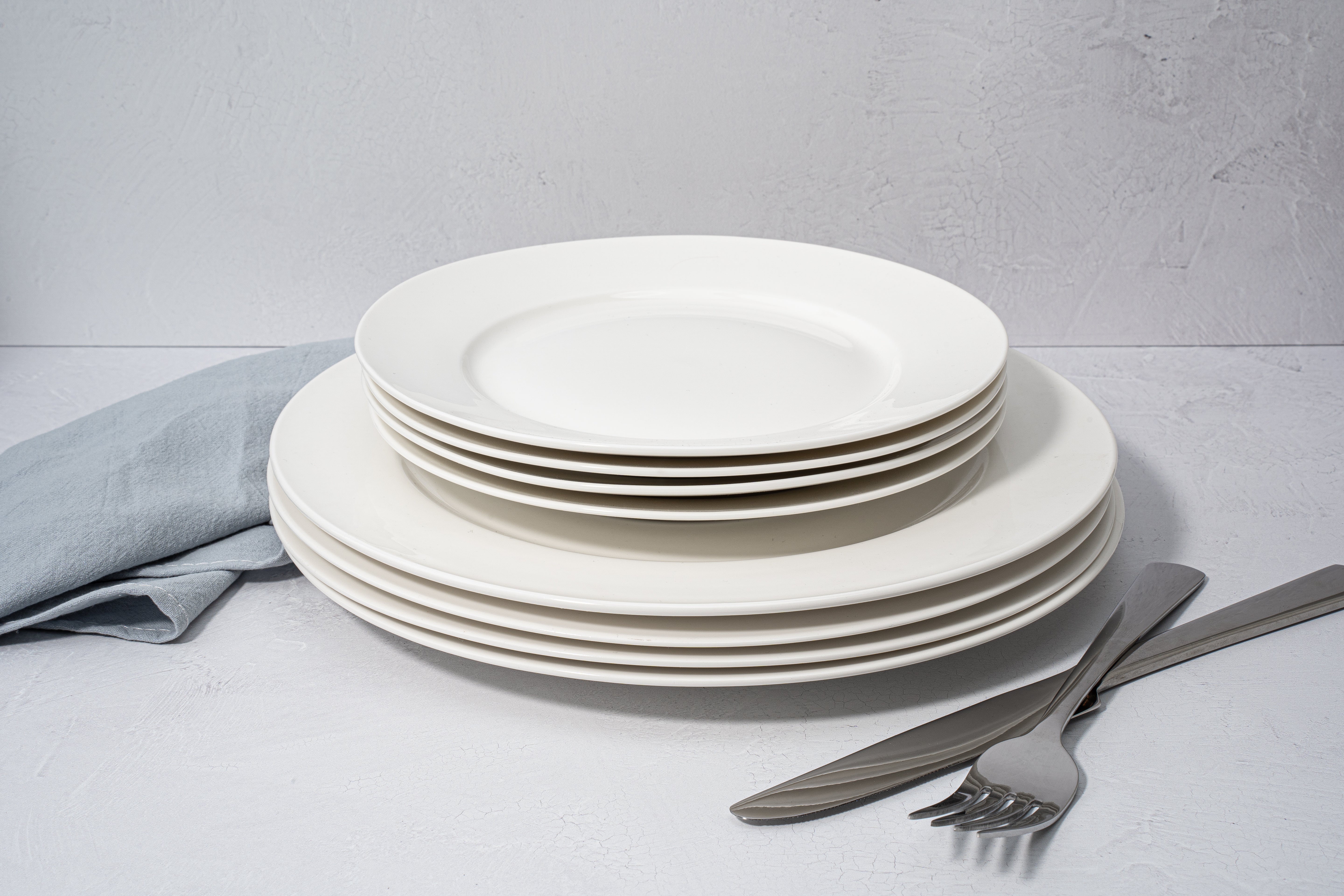 Santorini Collection - Bone China 12 Piece Dinnerware Set (Pure)