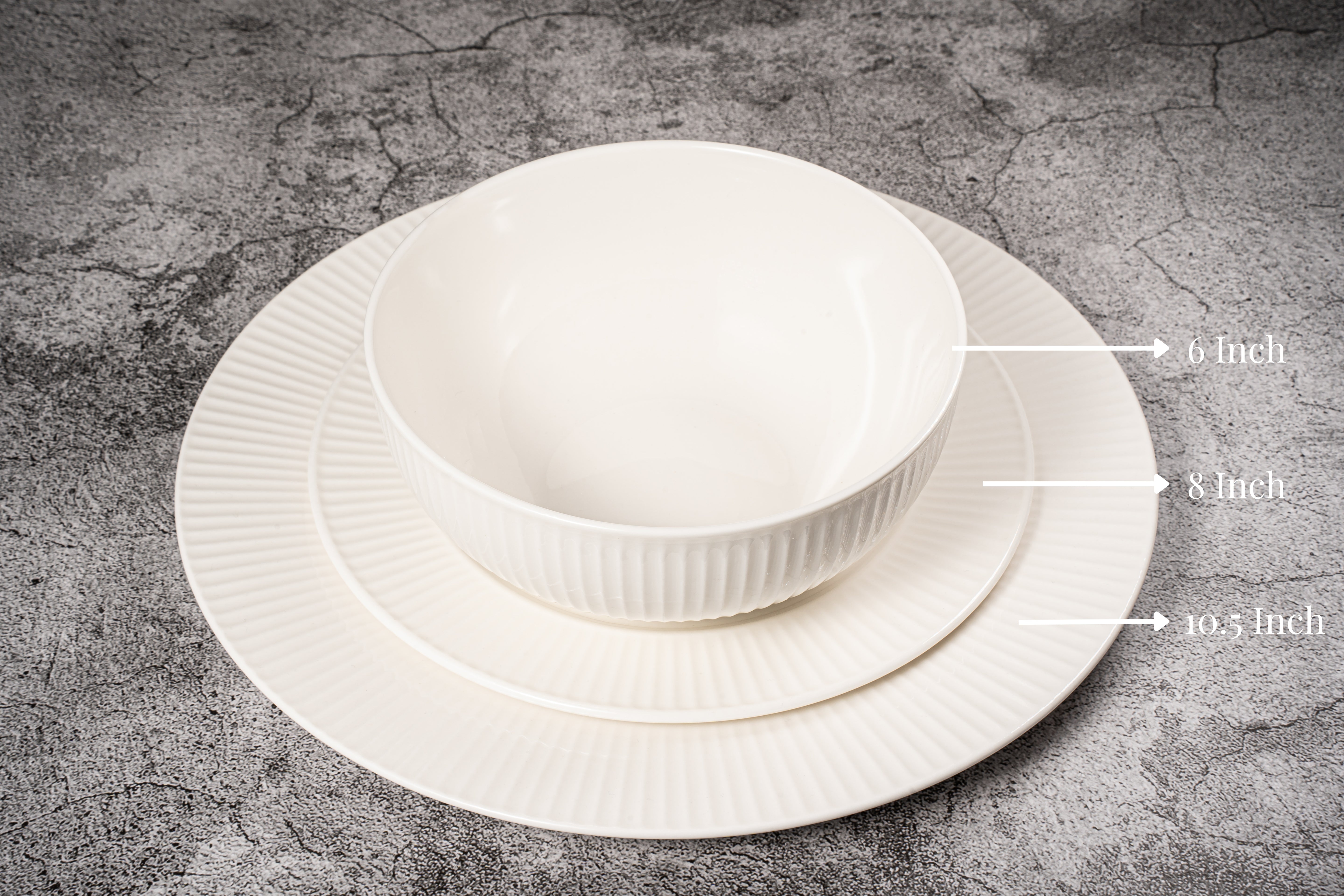 Santorini Collection - Bone China 12 Piece Dinnerware Set (Sun)