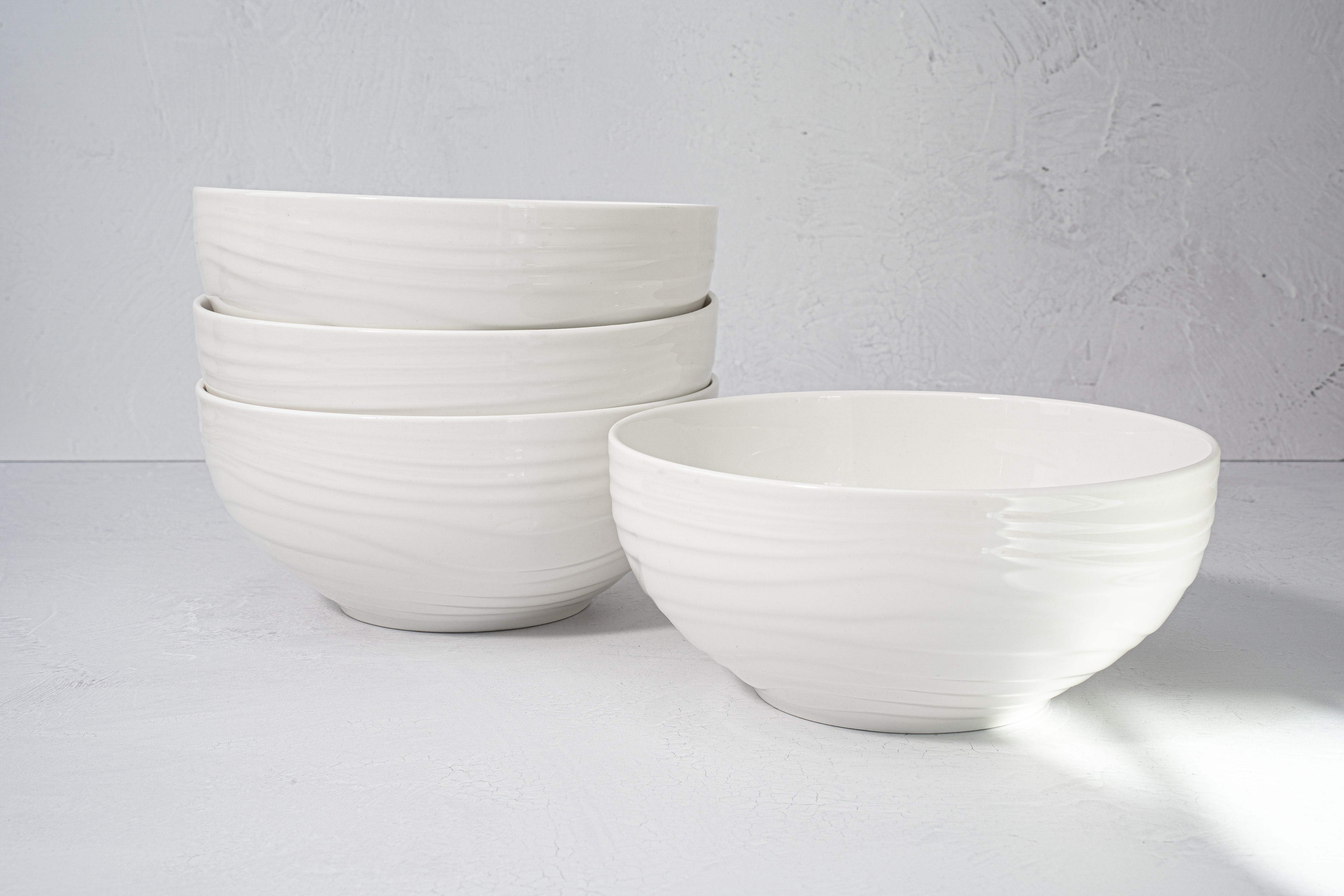 Santorini Collection - Bone China 12 Piece Dinnerware Set (Wave)