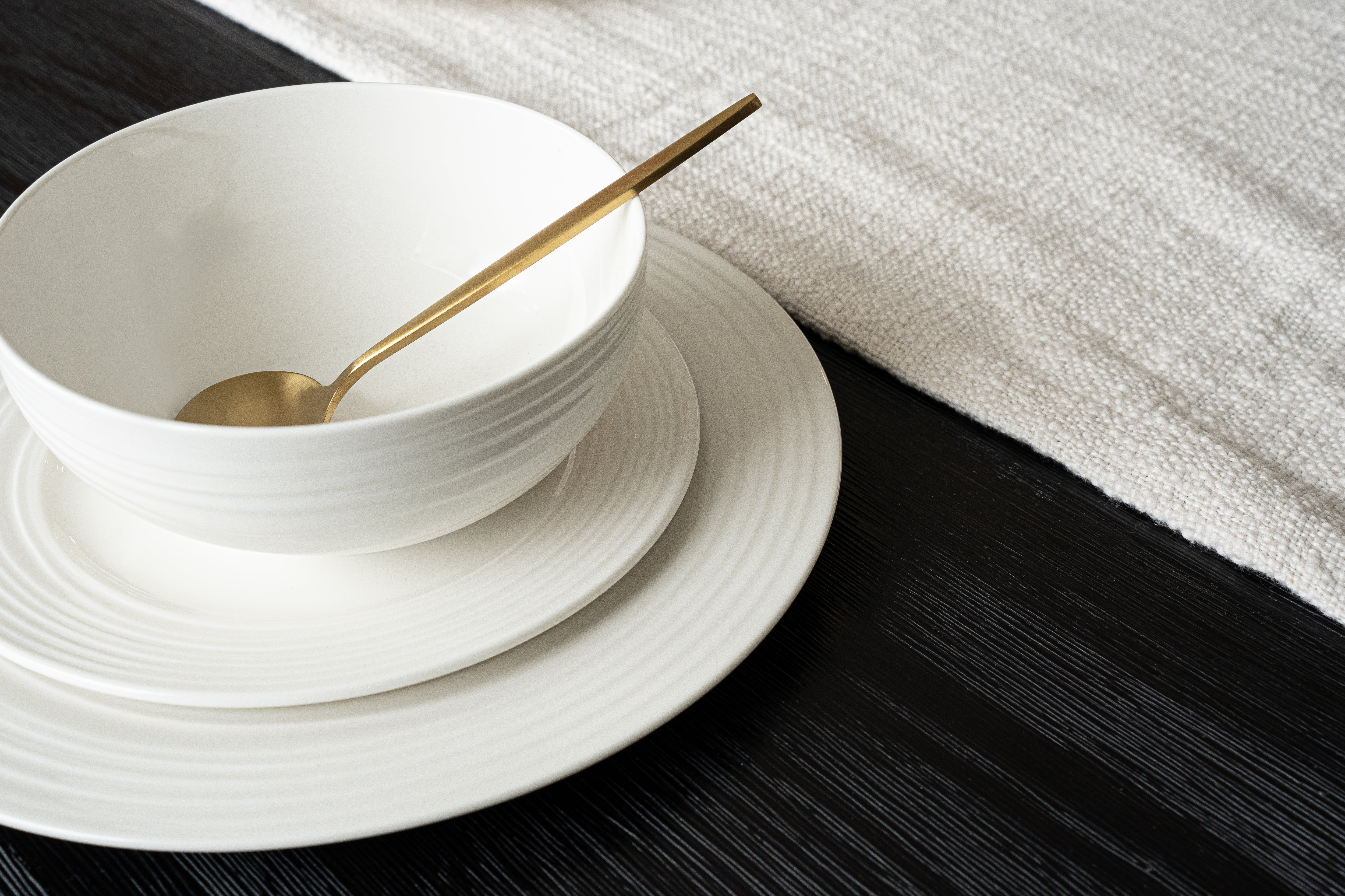 Santorini Collection - Bone China 12 Piece Dinnerware Set (Wave)