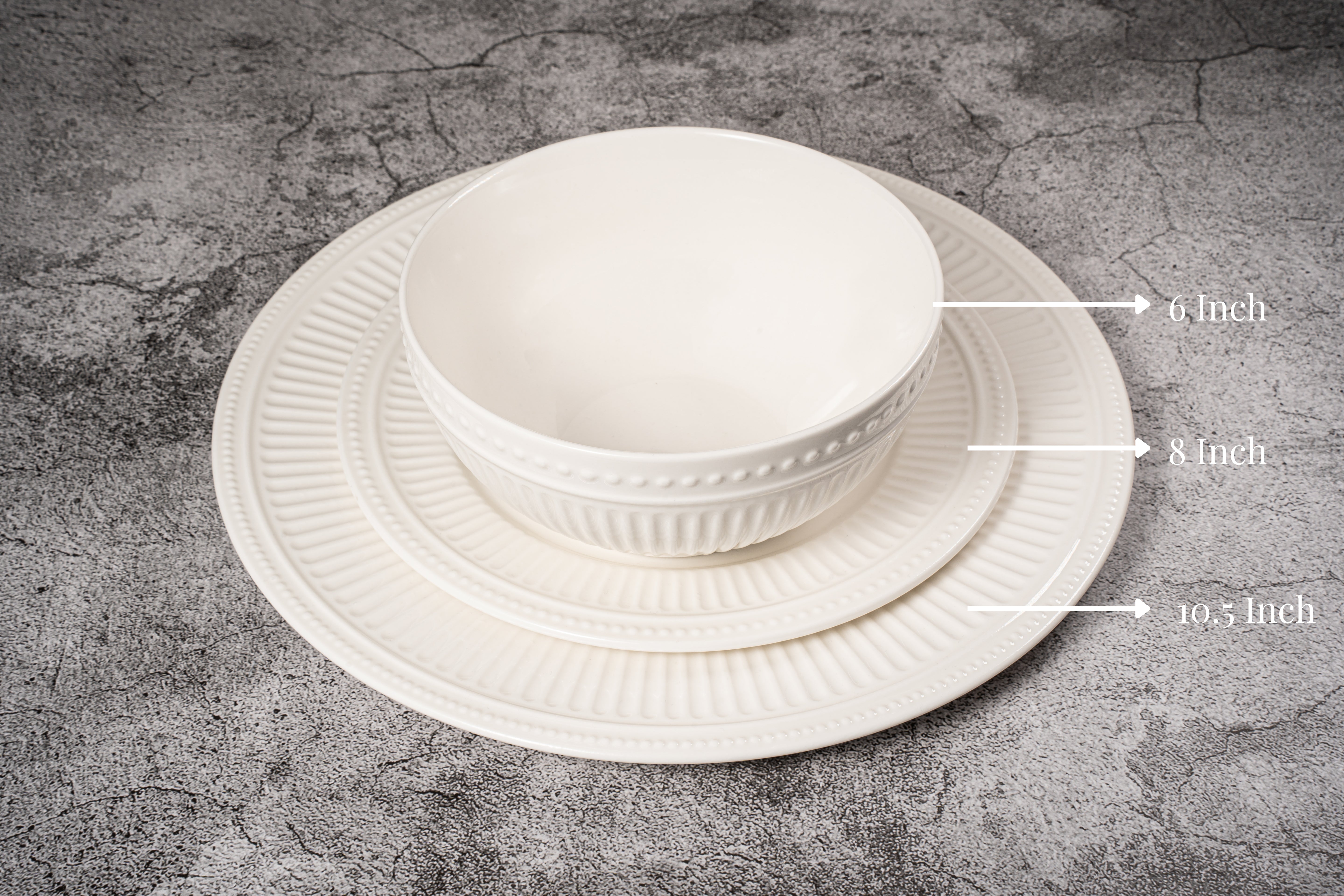 Santorini Collection - New Bone China 12 Piece Dinnerware Set (Bloom)