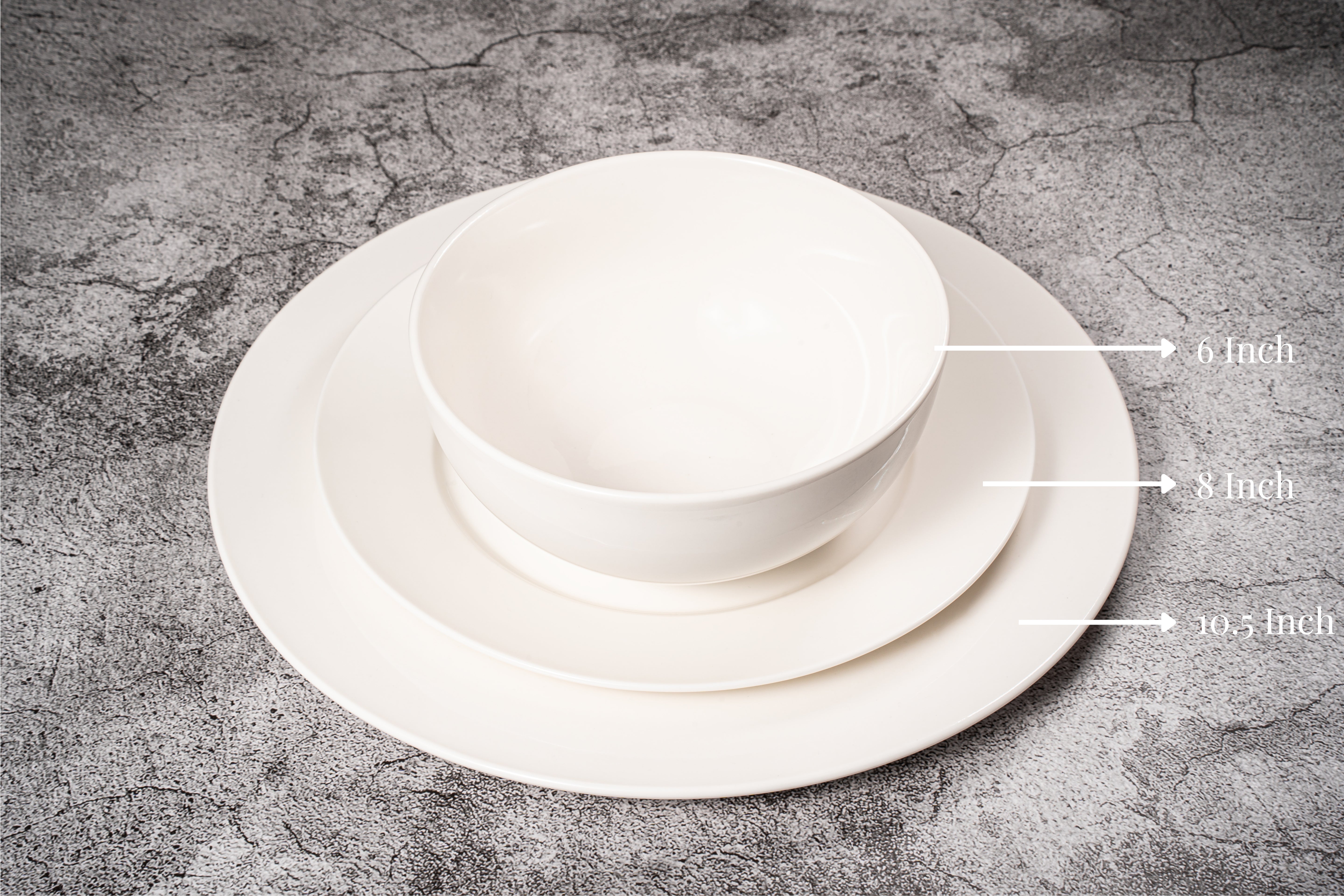 Santorini Collection - New Bone China 12 Piece Dinnerware Set (Pure)