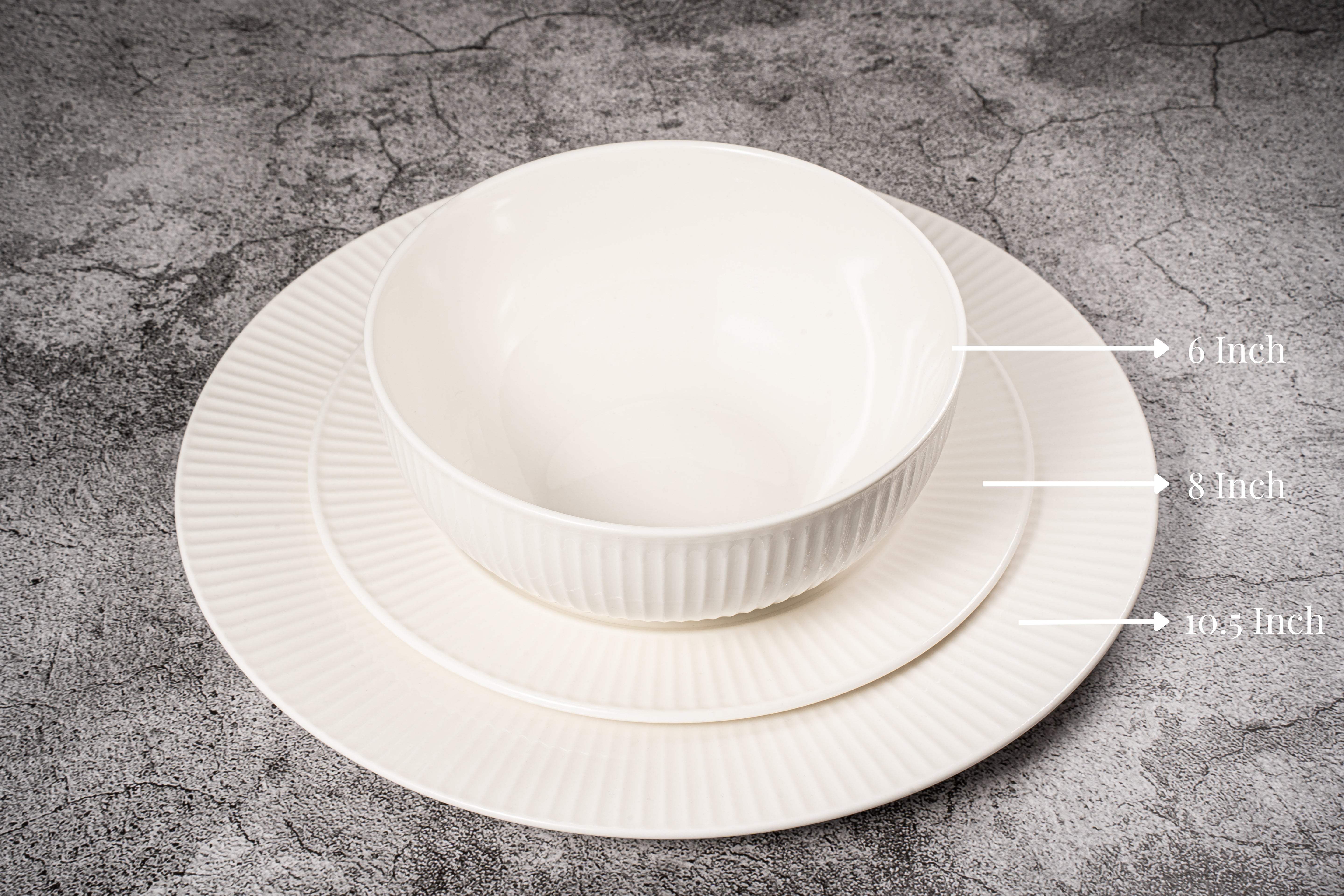 Santorini Collection - New Bone China 12 Piece Dinnerware Set (Sun)