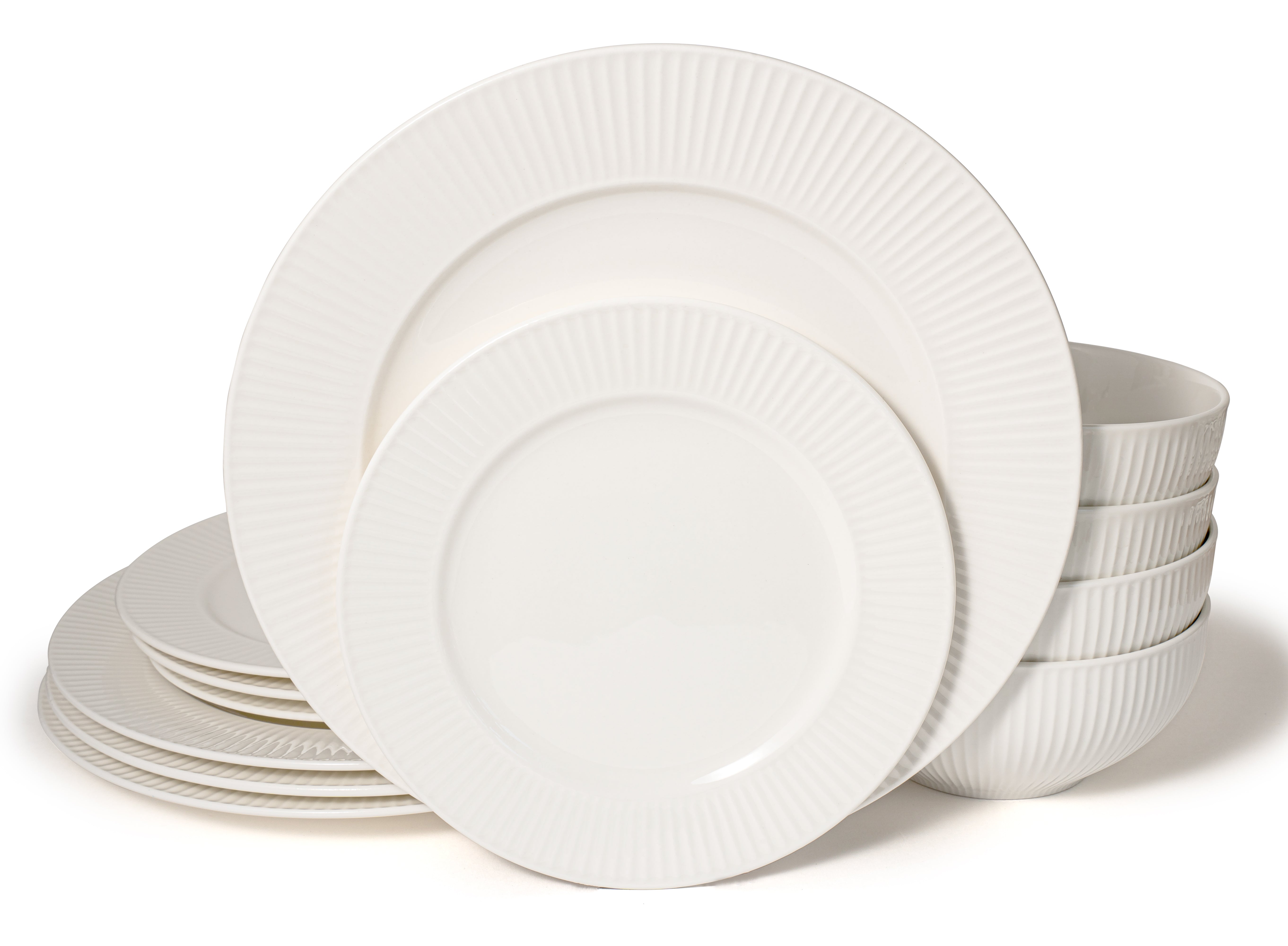 Santorini Collection - New Bone China 12 Piece Dinnerware Set (Sun)