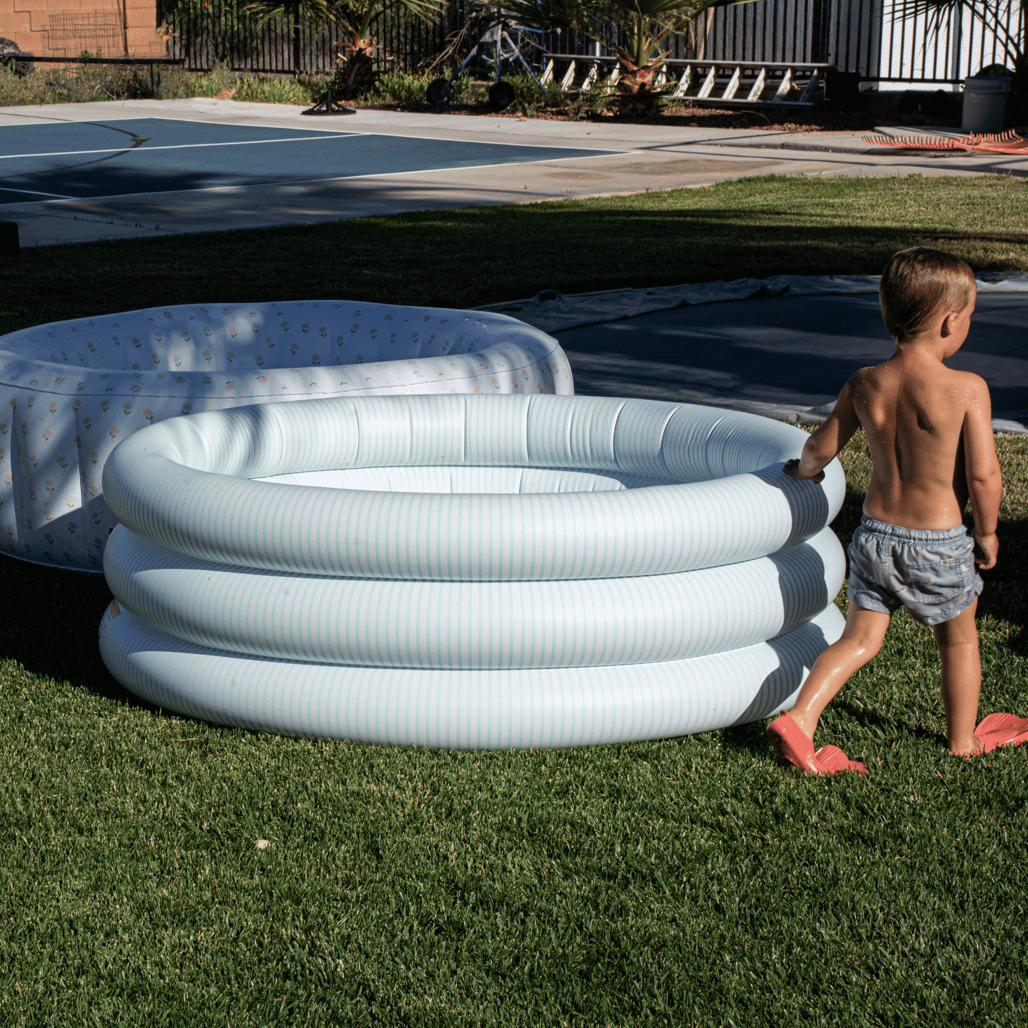 Kiddie Pool — Seafoam Stripe